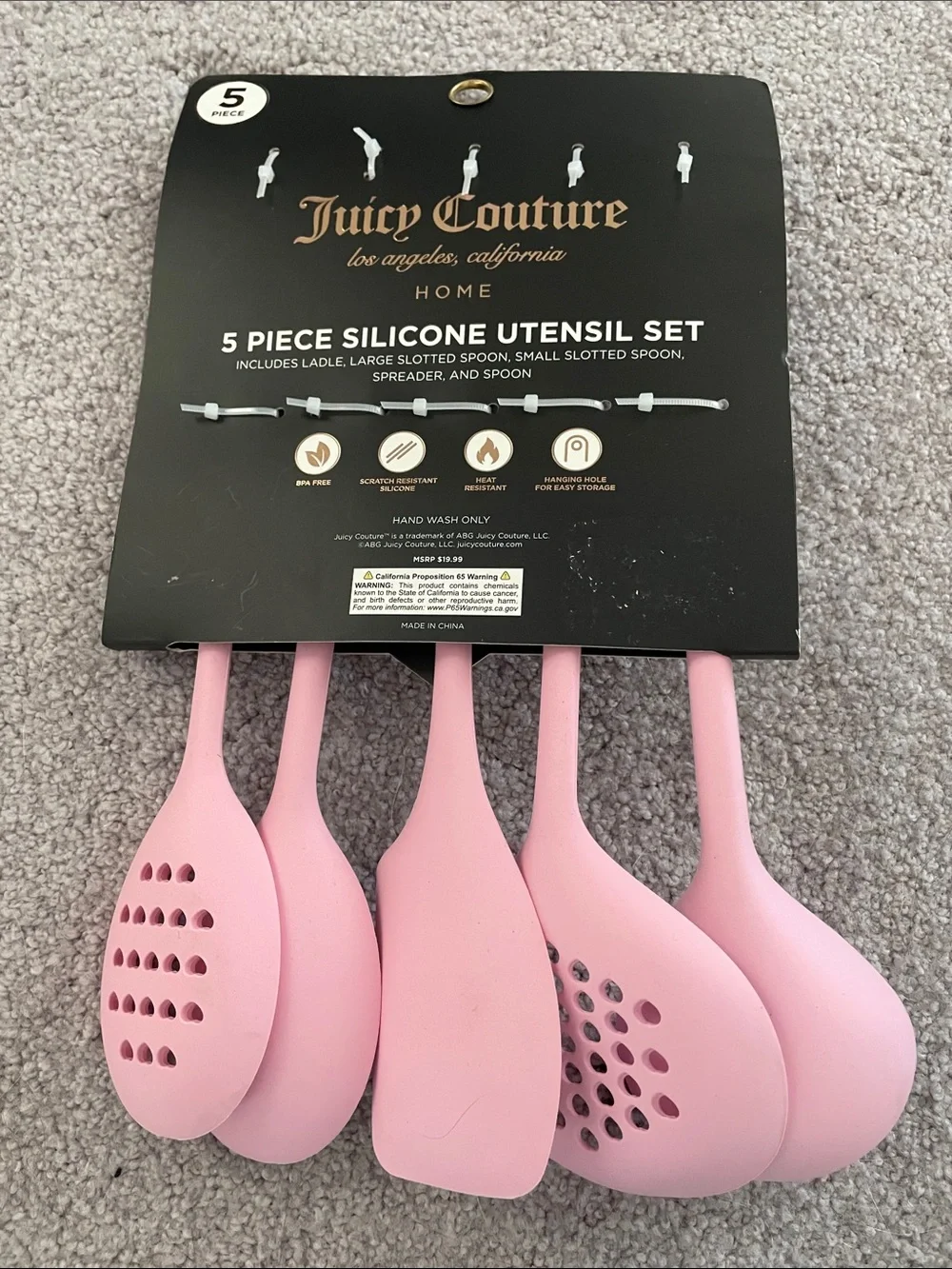 Juicy Couture 5 Piece Utensil Set Pink Unused
